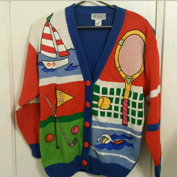 NWT Vintage preppy 80s 90s cardigan sweater large NWT